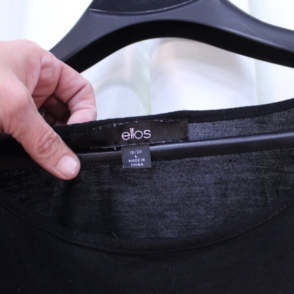 Ellos Black Tee with Silver Text - Picture 4 of 9